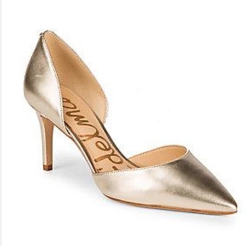 NIB Sam Edelman Telsa D’orsay Light Gold Pumps Heels 6.5